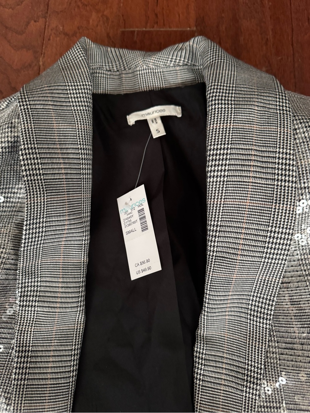 Maurices Silver Sequin Open-Front Blazer - Picture 2 of 3